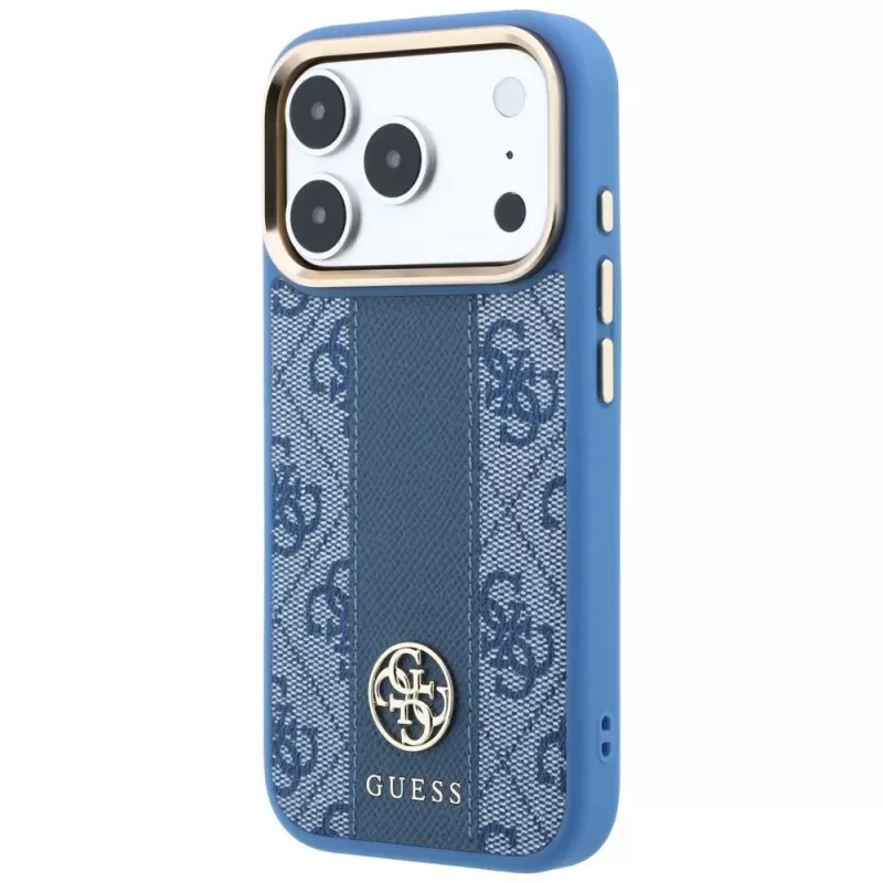 Capa MagSafe Guess 4G Stripe Round Classic Logos para iPhone 18 Pro Max / 17 Pro Max - azul