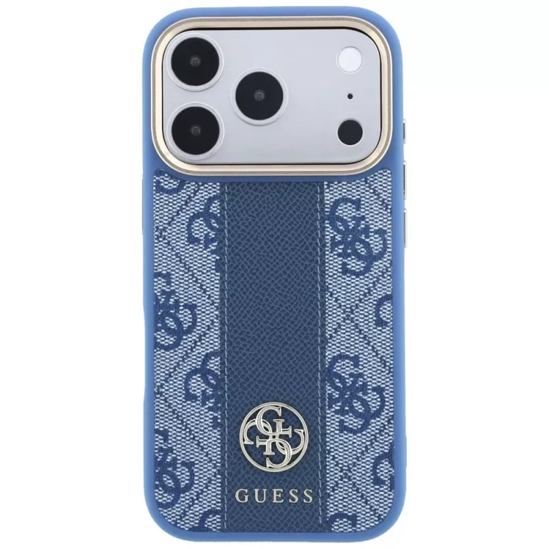 Capa MagSafe Guess 4G Stripe Round Classic Logos para iPhone 18 Pro Max / 17 Pro Max - azul
