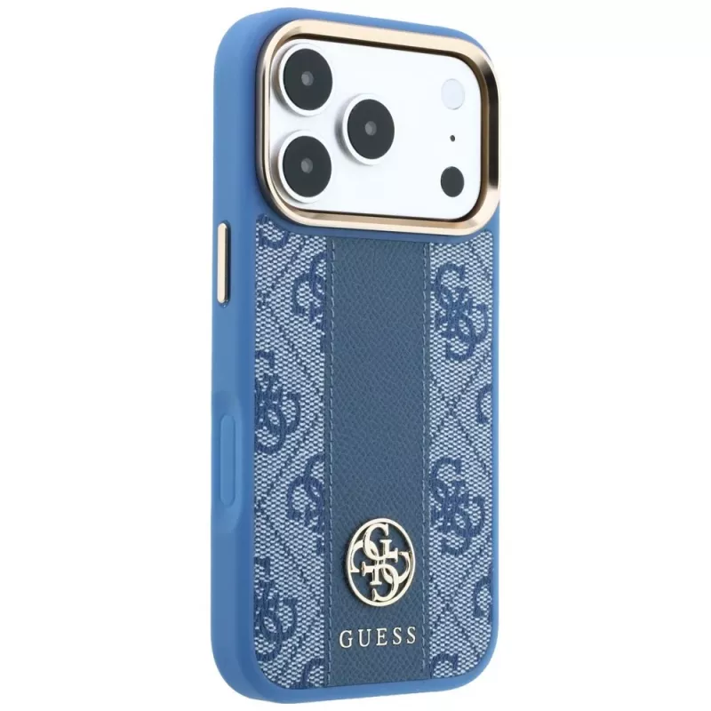 Capa MagSafe Guess 4G Stripe Round Classic Logos para iPhone 18 Pro Max / 17 Pro Max - azul