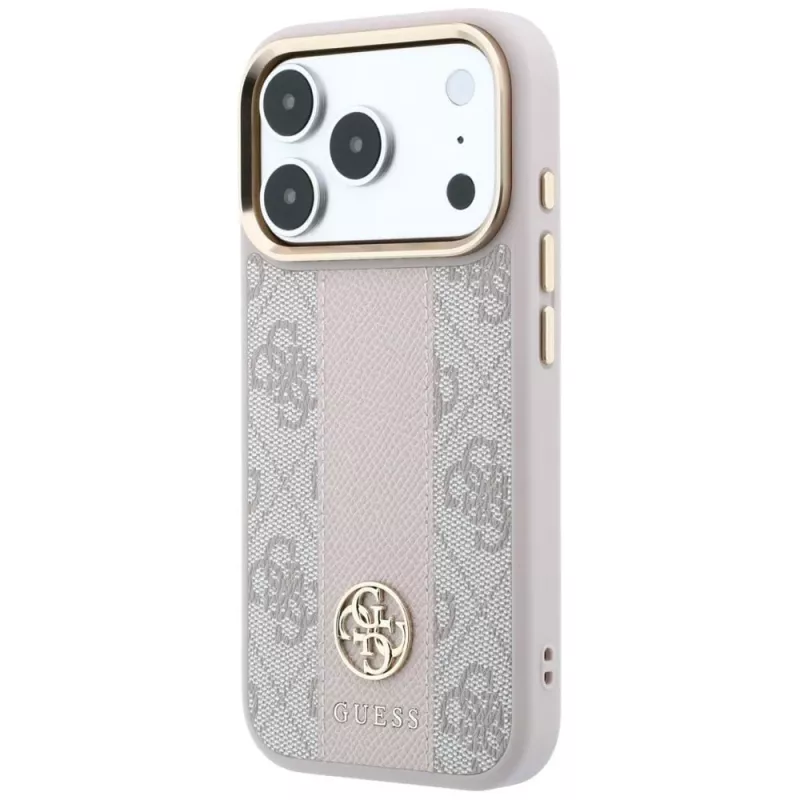 Capa MagSafe GUESS 4G Stripe Round and Classic Logos para iPhone 18 Pro Max / 17 Pro Max - rosa