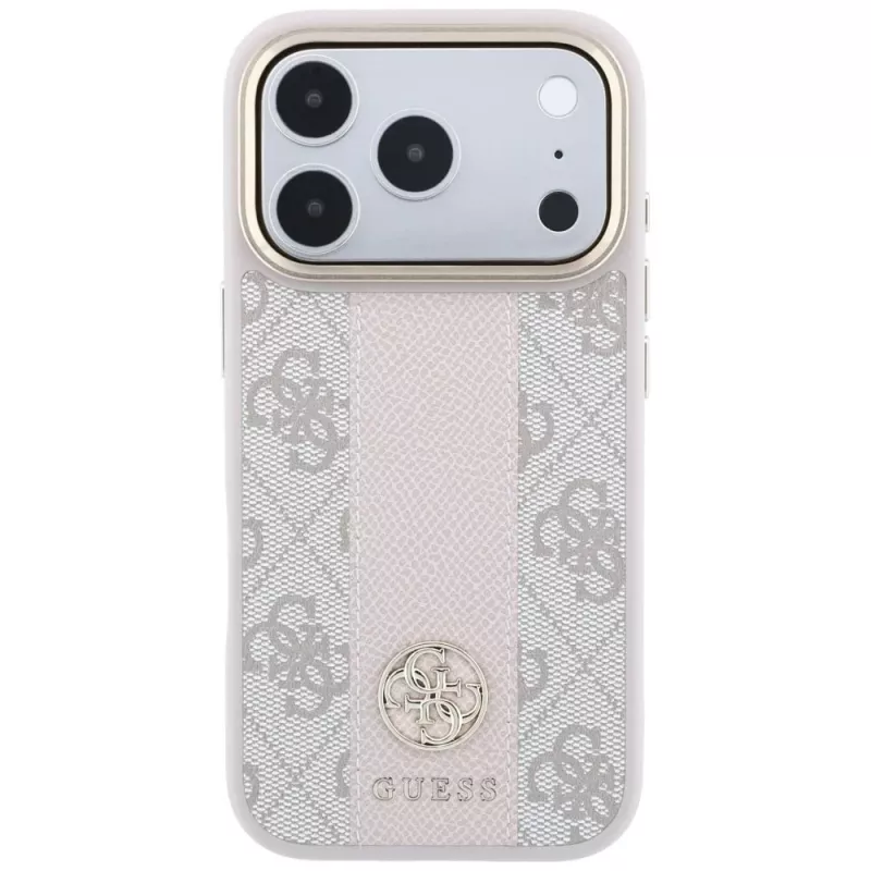 Capa MagSafe GUESS 4G Stripe Round and Classic Logos para iPhone 18 Pro Max / 17 Pro Max - rosa