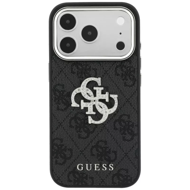Capa Guess 4G & Big Strass Logo para iPhone 17 Pro Max / 18 Pro Max - preto