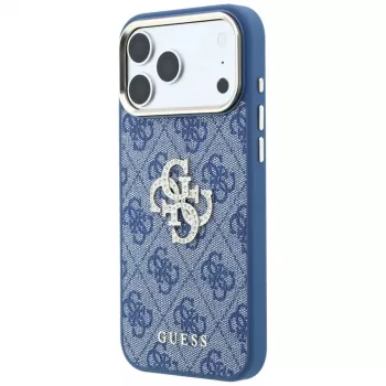 Capa rígida GUESS 4G & Big Strass Logo para iPhone 18 Pro / 17 Pro - azul