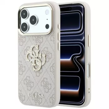 Capa Guess 4G Big Strass Logo para iPhone 17 Pro / 18 Pro - rosa