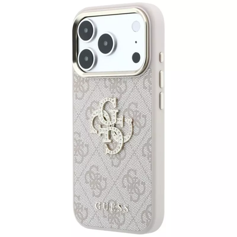 Capa Guess 4G Big Strass Logo para iPhone 17 Pro / 18 Pro - rosa