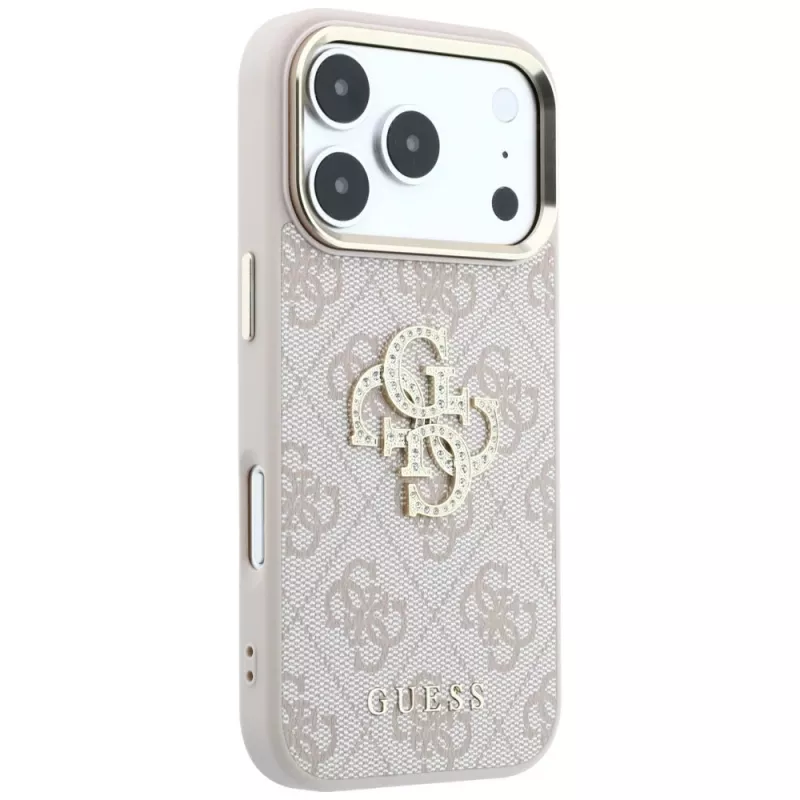 Capa Guess 4G Big Strass Logo para iPhone 17 Pro / 18 Pro - rosa