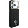 Capa MagSafe Guess Stripe Peony 4G Logo para Apple iPhone 18 Pro / 17 Pro - preto