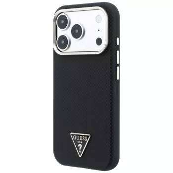 Capa MagSafe Guess Kevlar Triangle Logo para iPhone 17 Pro / 18 Pro - preto