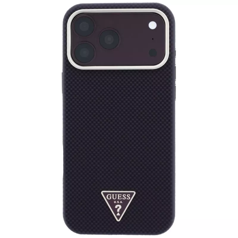 Capa MagSafe Guess Kevlar Triangle Logo para iPhone 17 Pro / 18 Pro - bordô