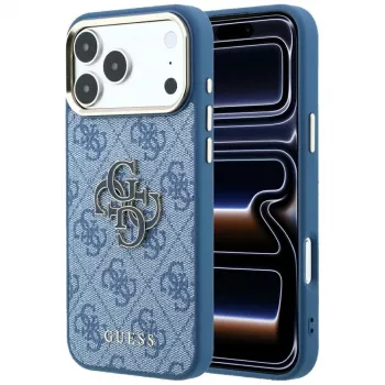 Capa Guess 4G & Big Resin Logo para iPhone 17 Pro / 18 Pro - azul-claro