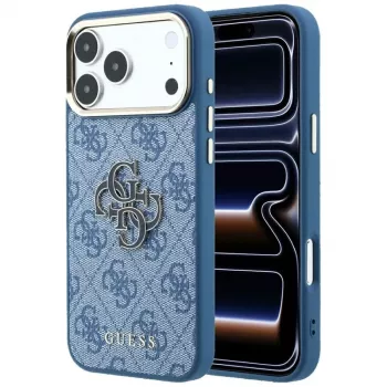 Capa GUESS 4G & Big Resin Logo para iPhone 17 Pro Max / 18 Pro Max - azul-claro