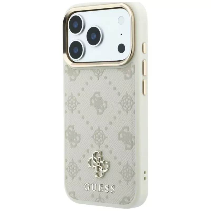 Capa MagSafe Guess Peony 4G Small Logo para iPhone 18 Pro / 17 Pro - bege