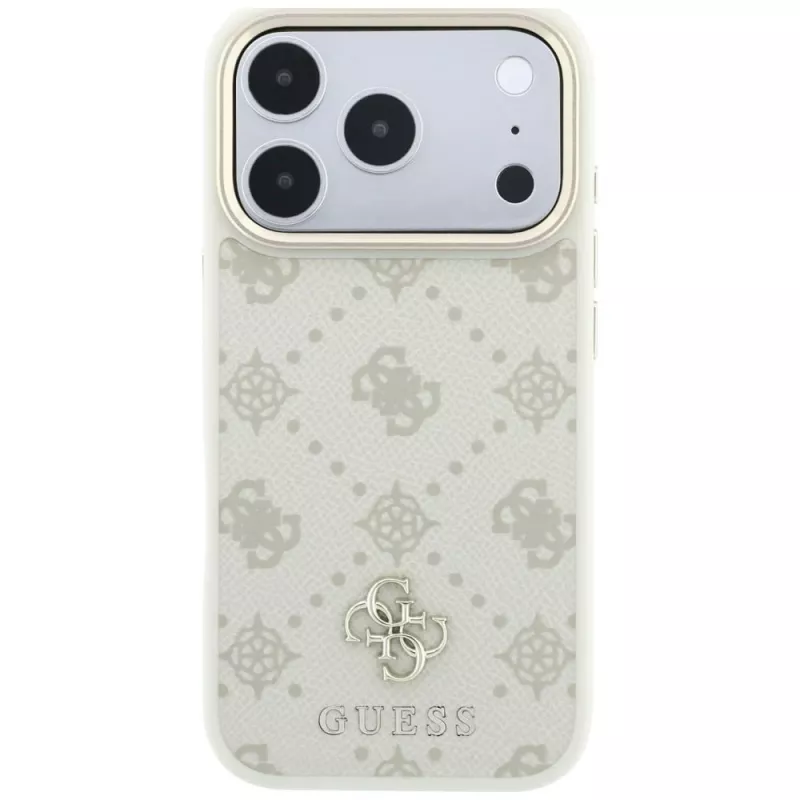 Capa MagSafe Guess Peony 4G Small Logo para iPhone 18 Pro / 17 Pro - bege