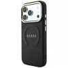 Capa MagSafe GUESS Saffiano Peony & Ring para iPhone 18 Pro / 17 Pro - preto