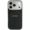 Capa MagSafe GUESS Saffiano Peony & Ring para iPhone 18 Pro / 17 Pro - preto