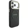 Capa MagSafe Guess Saffiano Peony & Ring para iPhone 18 Pro Max / 17 Pro Max - preto