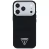 Capa Guess Grained Triangle Logo MagSafe para iPhone 17 Pro / 18 Pro - preto