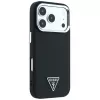 Capa Guess Grained Triangle Logo MagSafe para iPhone 17 Pro / 18 Pro - preto