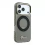 Capa Guess IML Ring Stand 360 Script Metal Logo MagSafe para iPhone 17 Pro / 18 Pro - preto