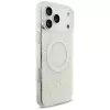Capa GUESS IML Flowers Allover Electroplated com fita de pérolas MagSafe para iPhone 18 Pro Max / 17 Pro Max branco