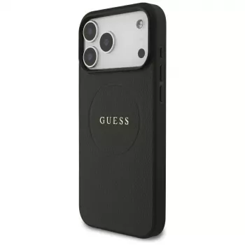 Capa Guess Grained Gold Ring MagSafe para Apple iPhone 18 Pro Max / 17 Pro Max, preto