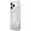 Capa Guess Resin Bottom Glitter MagSafe para iPhone 18 Pro / 17 Pro, dourado