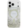 Capa Guess Resin Bottom Glitter MagSafe para iPhone 18 Pro Max / 17 Pro Max, dourado