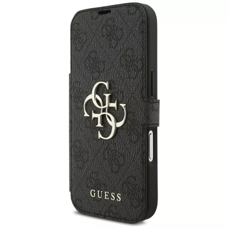 Capa Guess Book 4G Metal Logo para iPhone 18 Pro / 17 Pro - preto