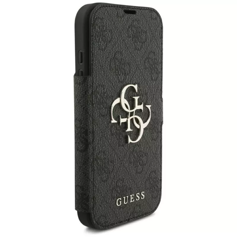 Capa Guess Book 4G Metal Logo para iPhone 18 Pro / 17 Pro - preto