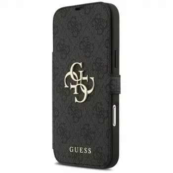 Capa Guess Book 4G Metal Logo para iPhone 18 Pro Max / 17 Pro Max, preto