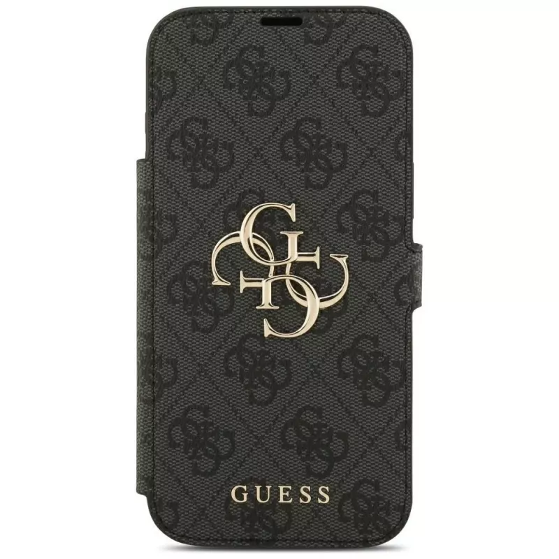 Capa Guess Book 4G Metal Logo para iPhone 18 Pro Max / 17 Pro Max, preto