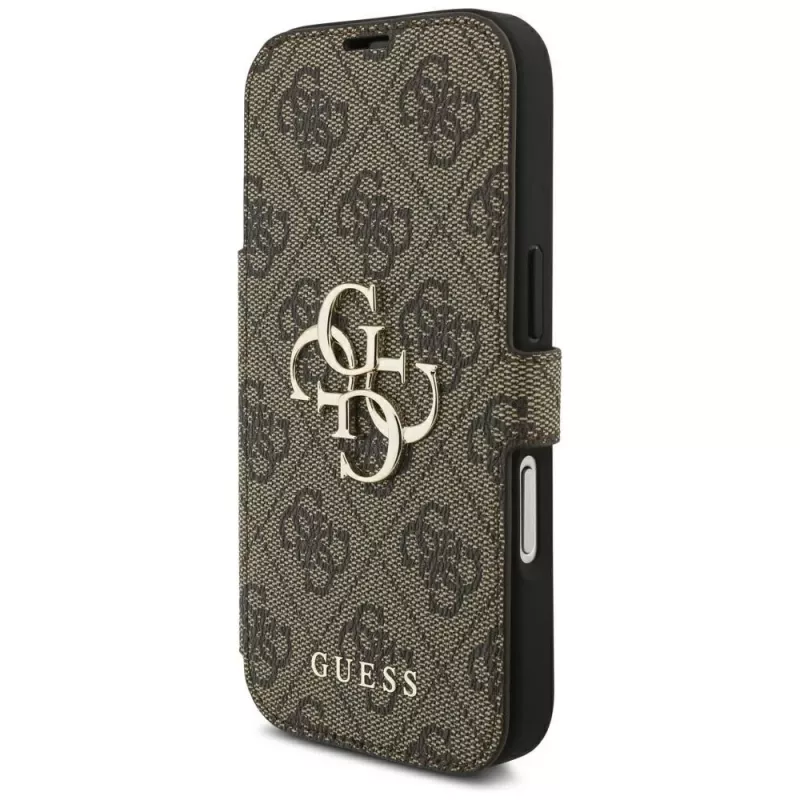 Capa Guess Book 4G Metal Logo para Apple iPhone 18 Pro / 17 Pro – castanho