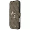 Capa tipo carteira Guess Book 4G Metal Logo para iPhone 18 Pro Max / 17 Pro Max - castanho