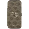 Capa tipo carteira Guess Book 4G Metal Logo para iPhone 18 Pro Max / 17 Pro Max - castanho