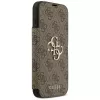 Capa tipo carteira Guess Book 4G Metal Logo para iPhone 18 Pro Max / 17 Pro Max - castanho
