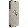 Capa tipo carteira Guess Book 4G Metal Logo para iPhone 16 Pro / 17 Pro - rosa