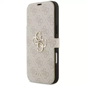 Capa tipo carteira GUESS Book 4G Metal Logo para iPhone 18 Pro Max / 17 Pro Max - rosa