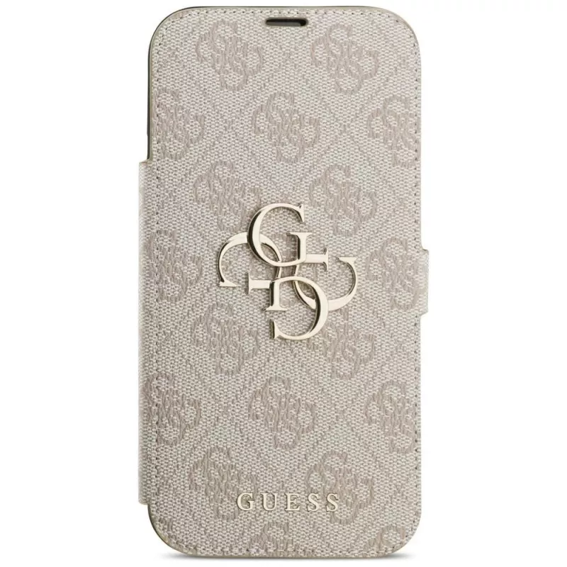 Capa tipo carteira GUESS Book 4G Metal Logo para iPhone 18 Pro Max / 17 Pro Max - rosa