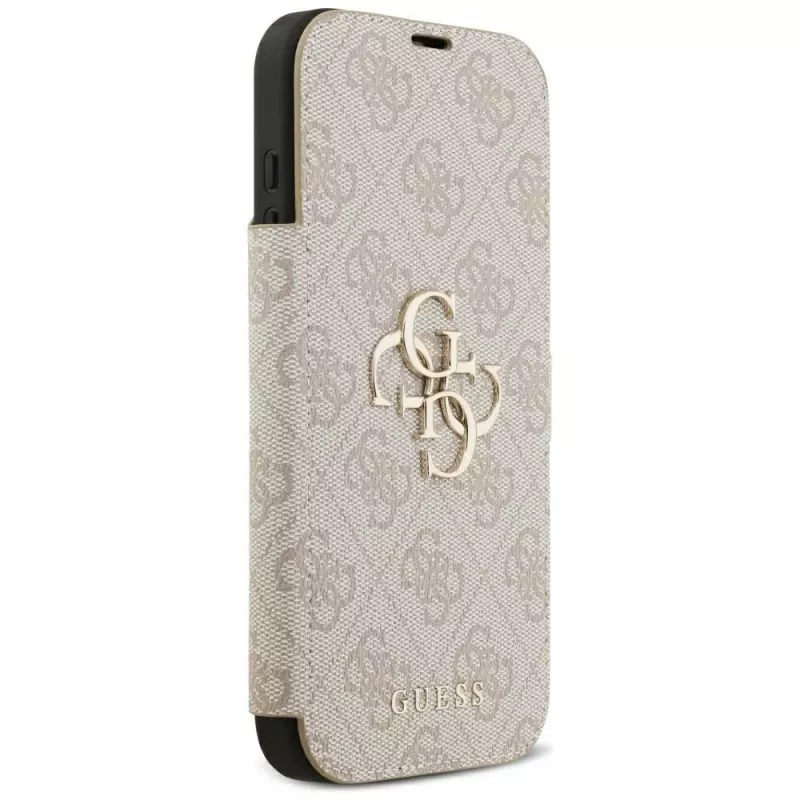 Capa tipo carteira GUESS Book 4G Metal Logo para iPhone 18 Pro Max / 17 Pro Max - rosa