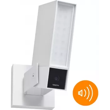 Câmara exterior inteligente Netatmo com sirene NOC-S-W-EC (branco)