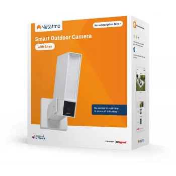 Câmara exterior inteligente Netatmo com sirene NOC-S-W-EC (branco)