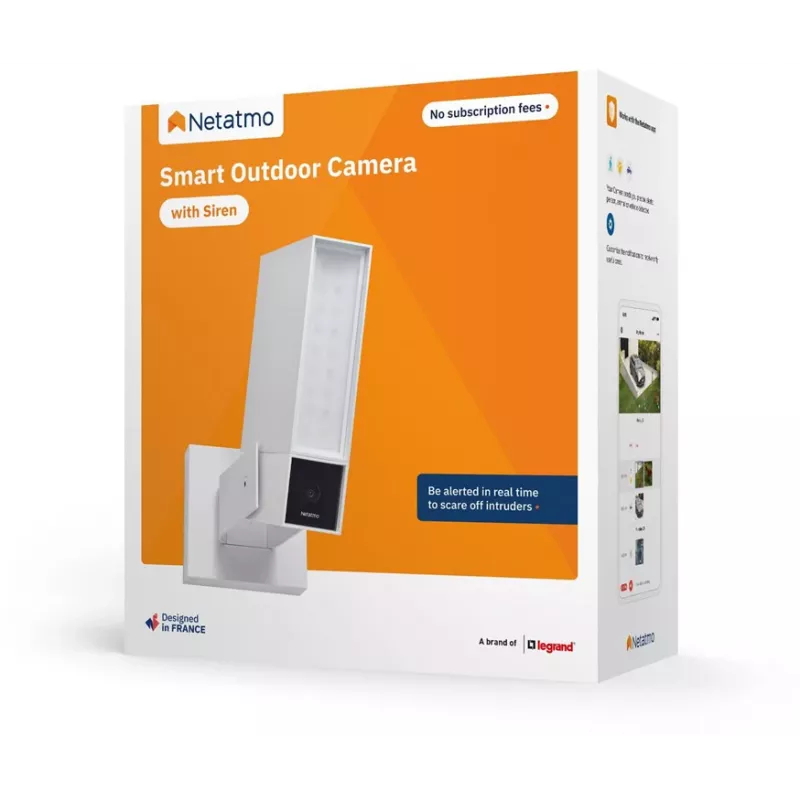 Câmara exterior inteligente Netatmo com sirene NOC-S-W-EC (branco)
