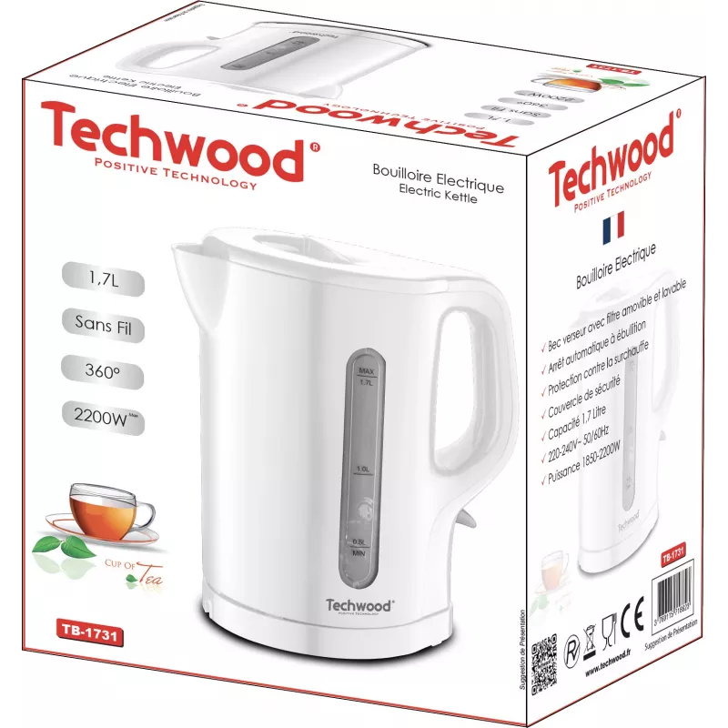 Techwood TB-1731 chaleira elétrica de 1.7 L (TB-1731)