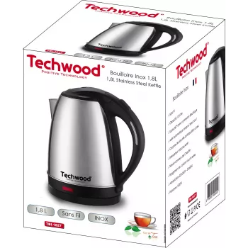 Techwood TBI-1827 chaleira elétrica sem fios em aço inoxidável, 1.8 L (TBI-1827)