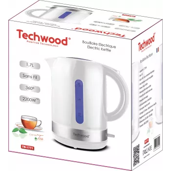 Techwood jarro elétrico 1.7L, branco (TB-1771)