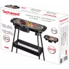 Techwood TBQ-836P grelhador elétrico com tripé, 2000W, grelhador cromado de 36,5 cm, preto