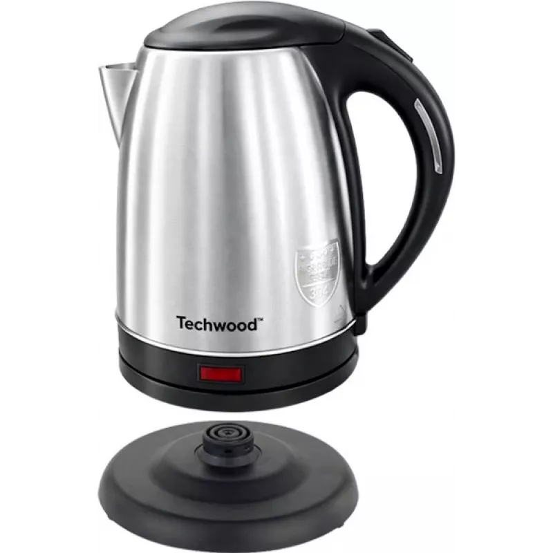 Techwood TBI-018 chaleira elétrica em aço inoxidável 1,8 L, prateada (TBI-018)