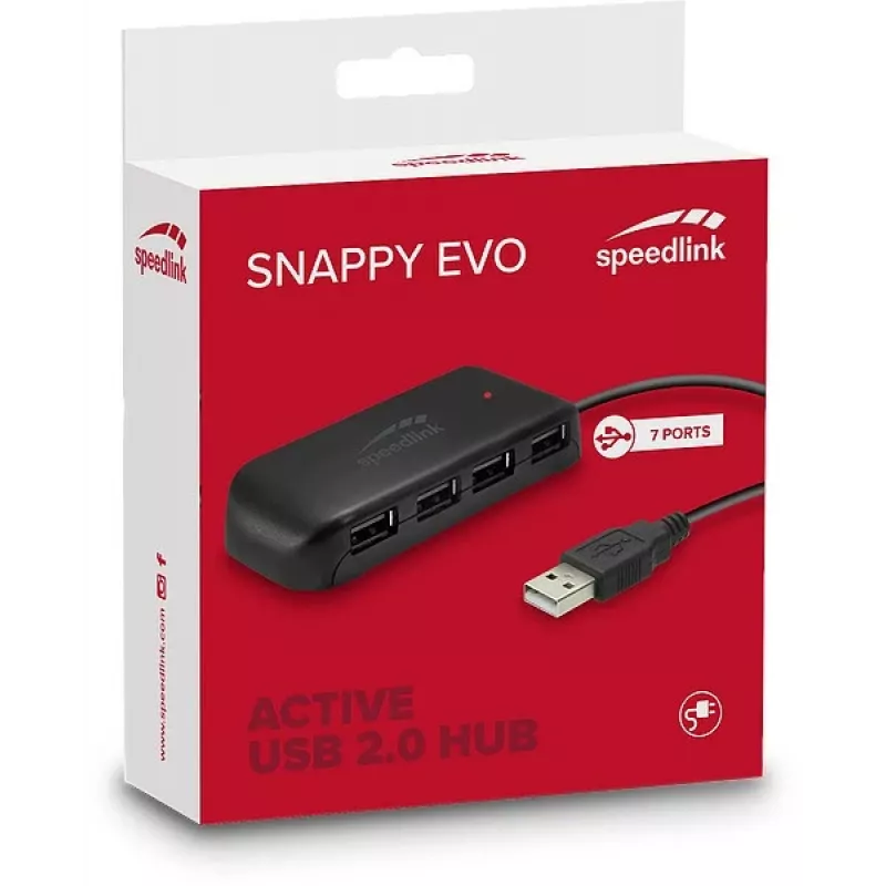 Speedlink Snappy Evo hub USB 2.0 de 7 portas (SL-140005-BK)