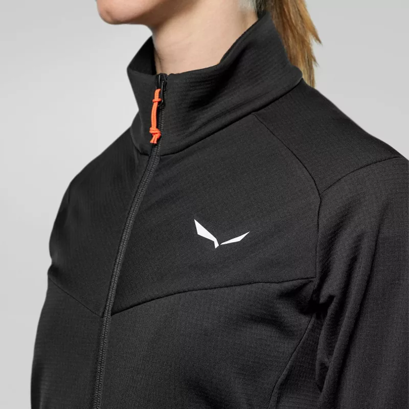 SALEWA Puez Cammino PL mulher sweatshirt com capuz e fecho completo Black Out (EU 38 / M)