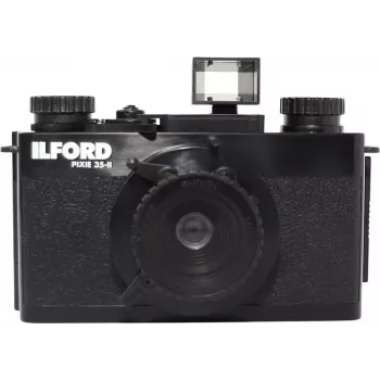 Câmara fotográfica compacta ILFORD PIXIE 35mm – prateado/preto, flash incorporado, autofoco